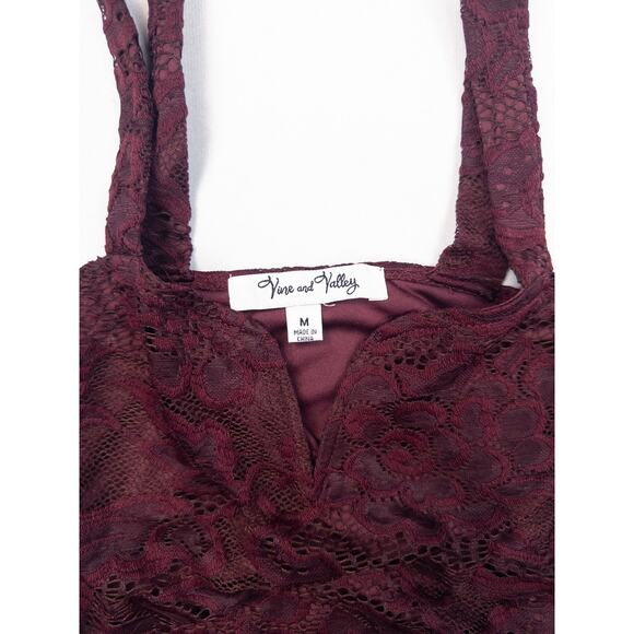 Vine and Valley Maroon Lace Bodysuit - Women's Medium - Picture 7 of 9